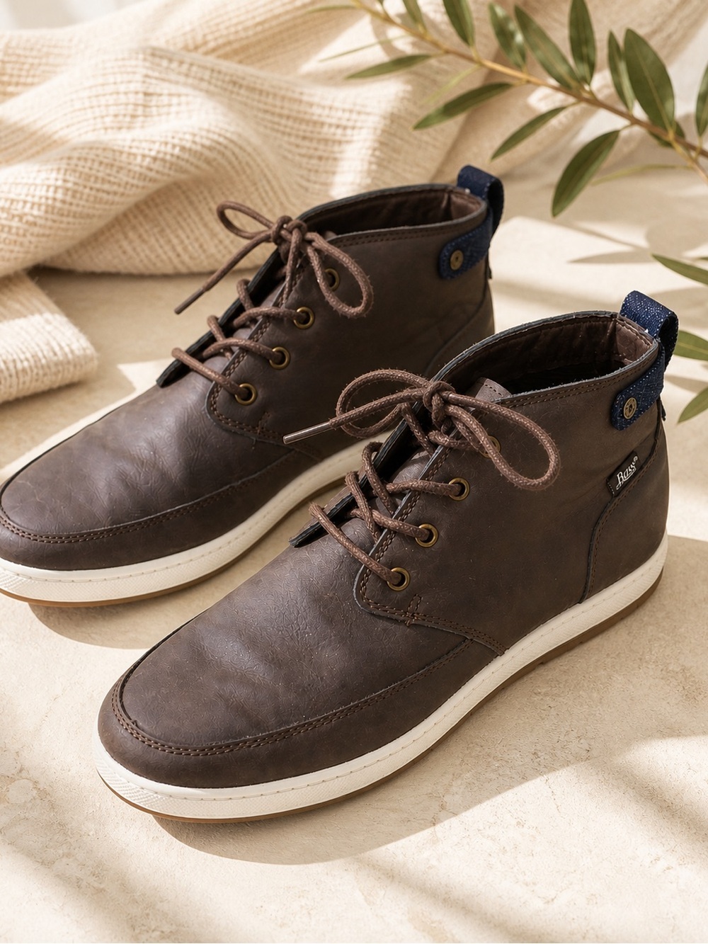 Bass Brown Leather Chukka Boots Sneakers Hybrid Men’s 10.5 Casual Lace Up